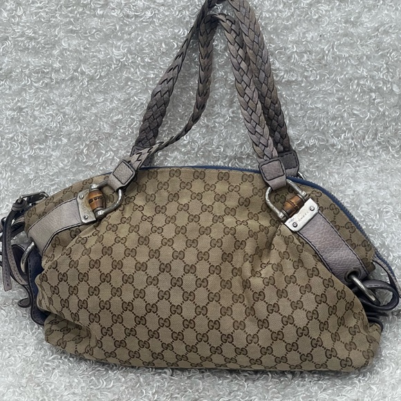 Gucci Bamboo Bar Shoulder Bag GG Canvas - Picture 1 of 16